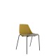 Polypropylene Shell Chair With Upholstered Seat Pad and 4-Leg Black Steel Frame